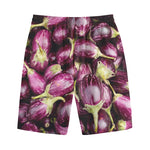 Eggplant Print Cotton Shorts