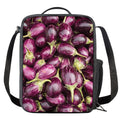 Eggplant Print Crossbody Lunch Bag