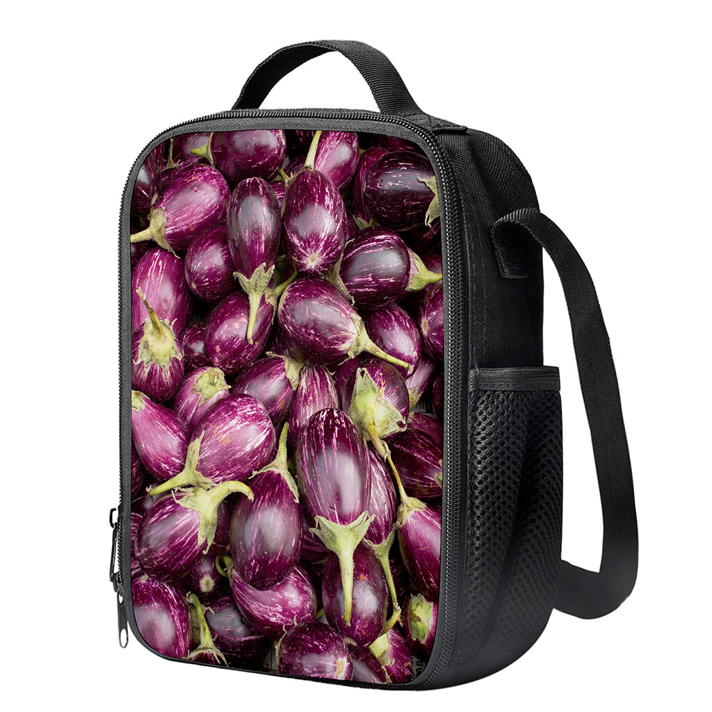 Eggplant Print Crossbody Lunch Bag