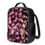 Eggplant Print Crossbody Lunch Bag