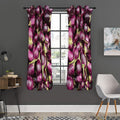 Eggplant Print Grommet Curtain Panels