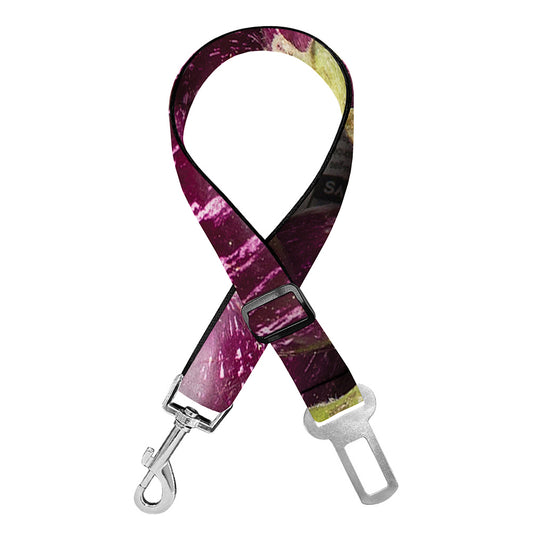 Eggplant Print Dog Seat Belt