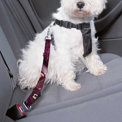 Eggplant Print Dog Seat Belt