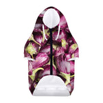 Eggplant Print Dog Zip Up Hoodie