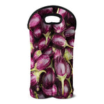 Eggplant Print Double Neoprene Wine Tote