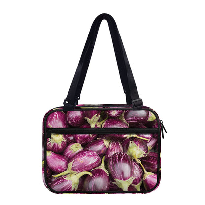 Eggplant Print Double Strap Bible Bag