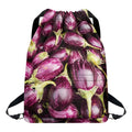 Eggplant Print Drawstring Backpack