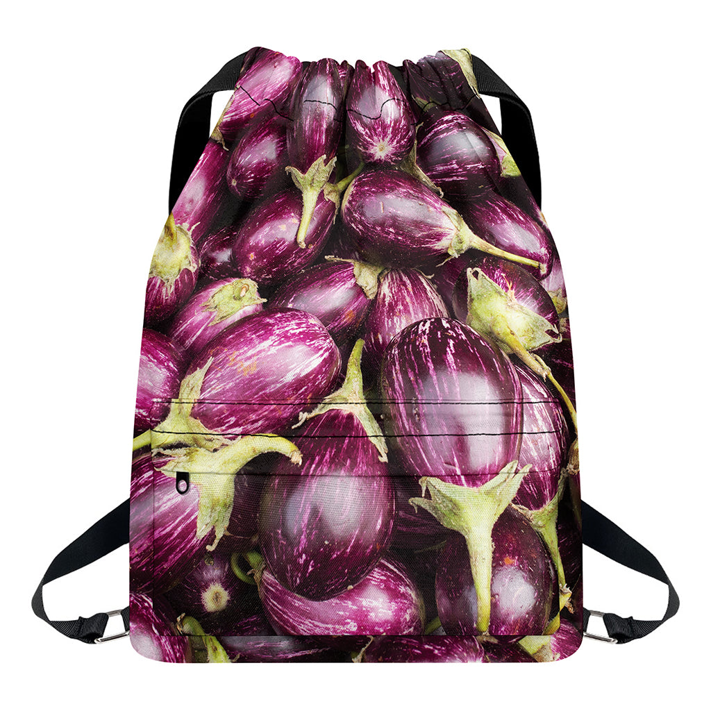 Eggplant Print Drawstring Backpack