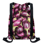 Eggplant Print Drawstring Backpack