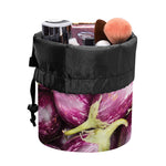 Eggplant Print Drawstring Makeup Bag