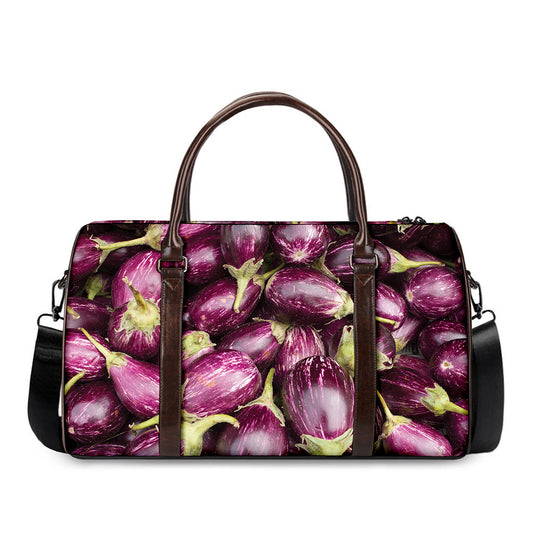 Eggplant Print Duffle Bag