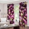 Eggplant Print Extra Wide Grommet Curtains