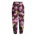 Eggplant Print Fleece Lined Knit Pants