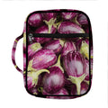 Eggplant Print Front Pocket Bible Bag