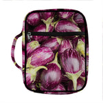 Eggplant Print Front Pocket Bible Bag