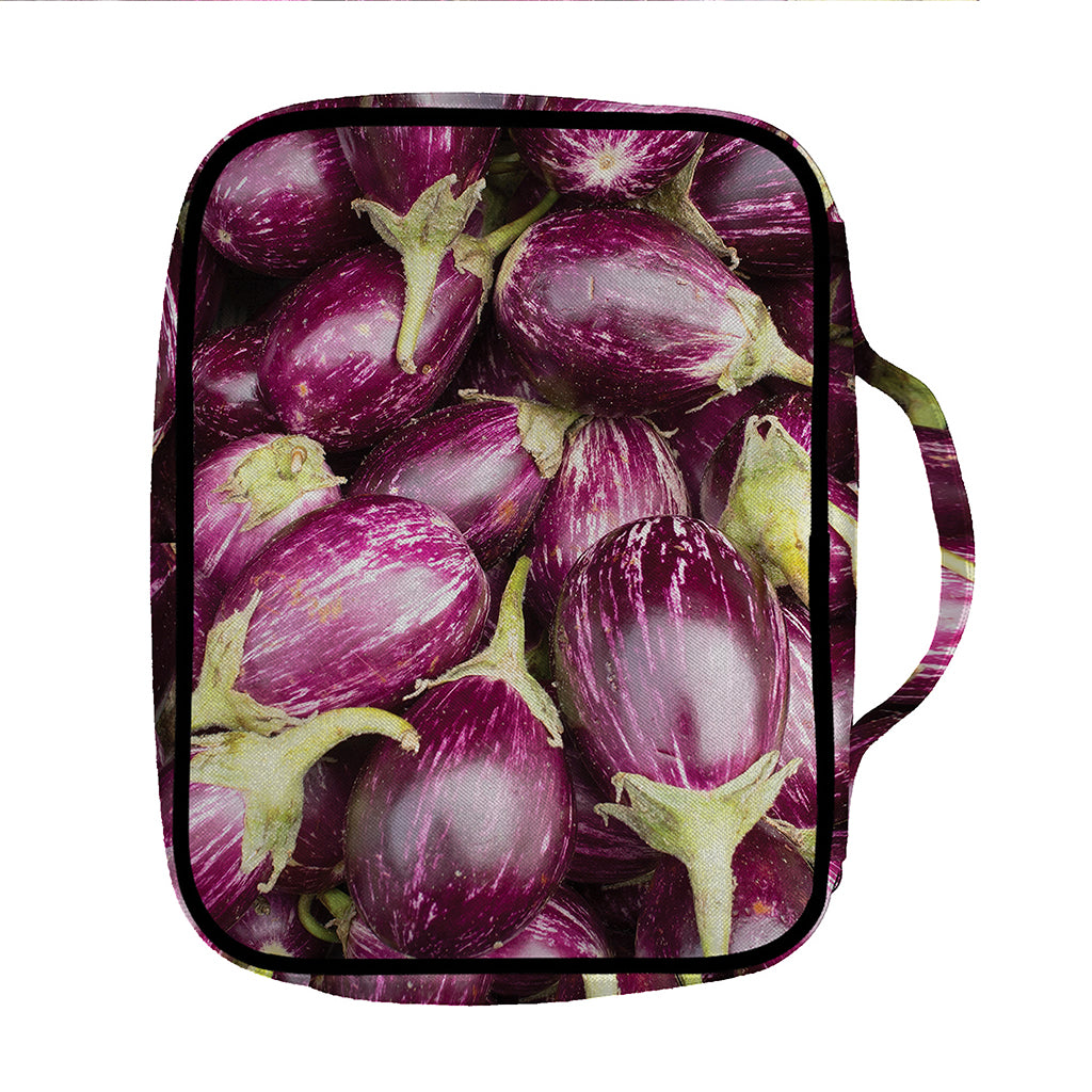 Eggplant Print Front Pocket Bible Bag