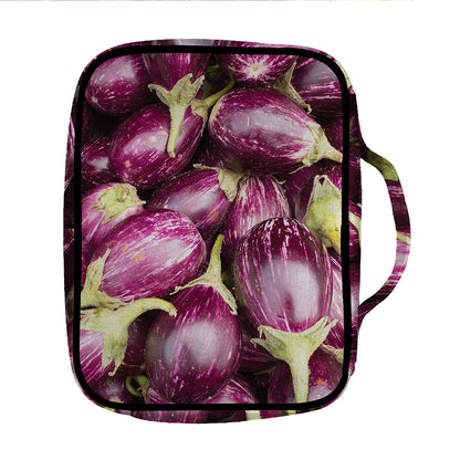 Eggplant Print Front Pocket Bible Bag
