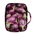Eggplant Print Front Pocket Bible Bag