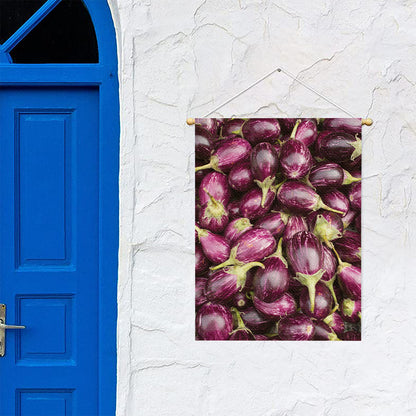 Eggplant Print Garden Flag