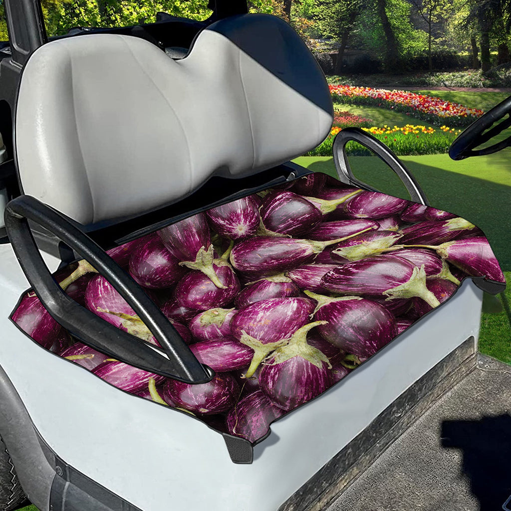 Eggplant Print Golf Cart Seat Cover
