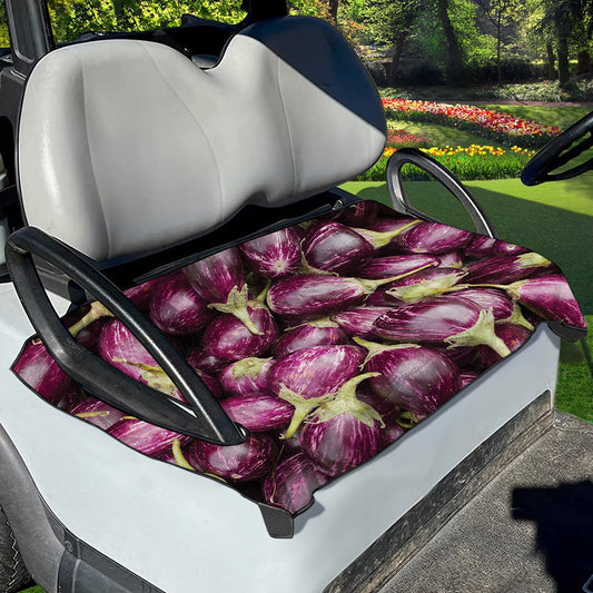 Eggplant Print Golf Cart Seat Cover