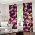 Eggplant Print Grommet Curtains