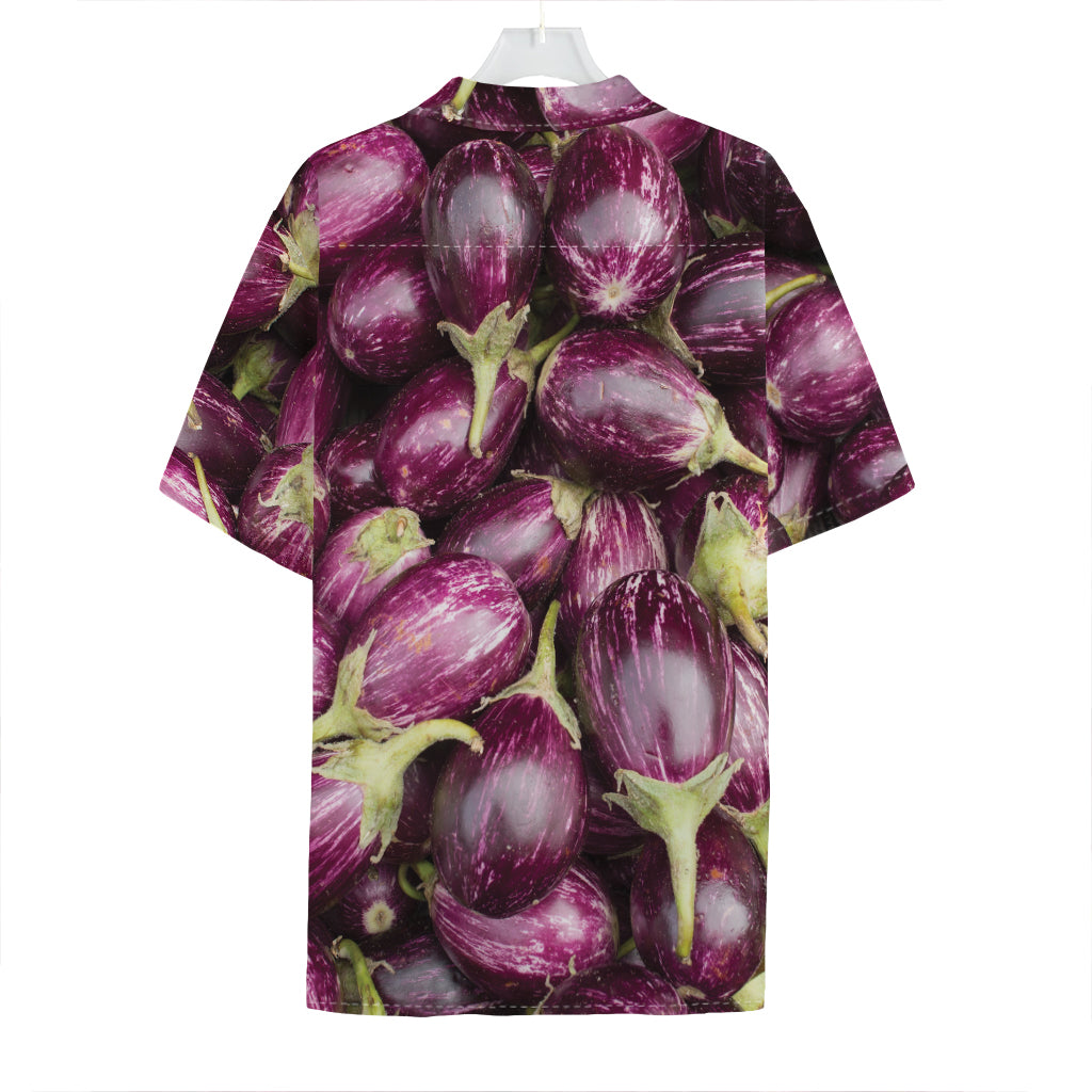 Eggplant Print Hawaiian Shirt
