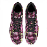 Eggplant Print High Top Leather Sneakers