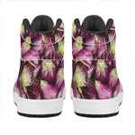 Eggplant Print High Top Leather Sneakers