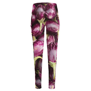 Eggplant Print High-Waisted Pocket Leggings