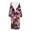 Eggplant Print Hooded Bathrobe