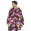 Eggplant Print Hoodie Blanket