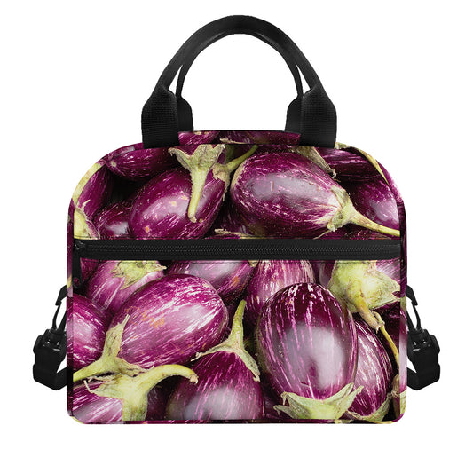 Eggplant Print Insulated Lunch Bag