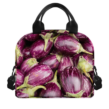 Eggplant Print Insulated Lunch Bag