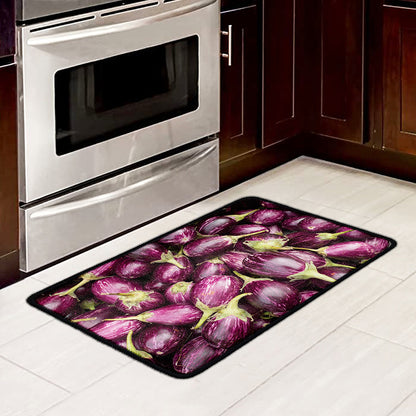 Eggplant Print Kitchen Mat