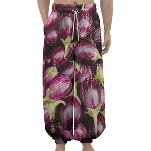 Eggplant Print Lantern Pants