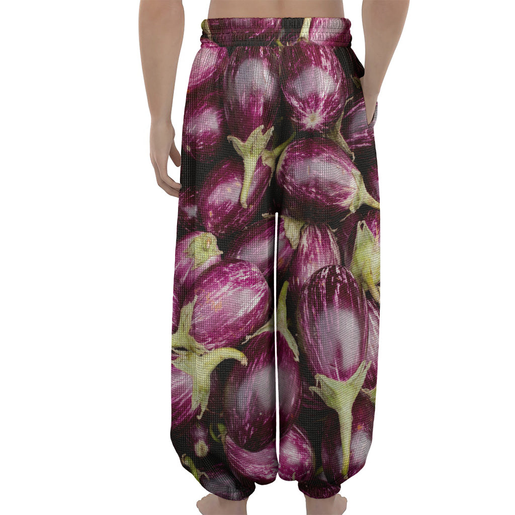Eggplant Print Lantern Pants
