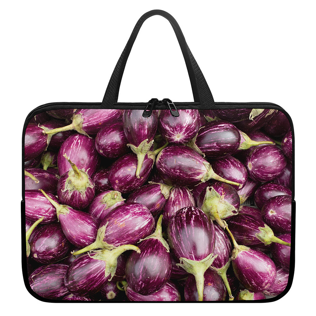 Eggplant Print Laptop Sleeve With Handle