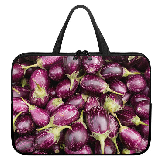 Eggplant Print Laptop Sleeve With Handle