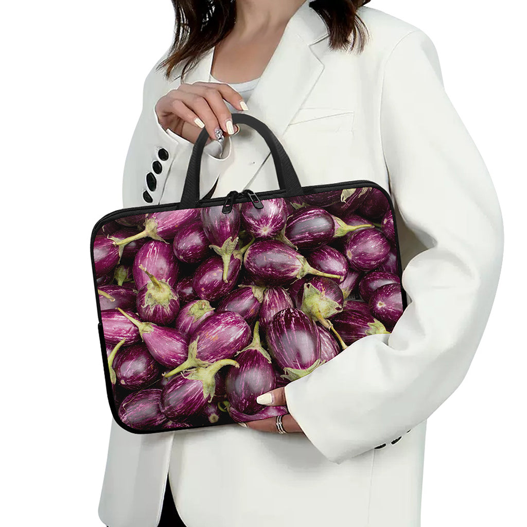 Eggplant Print Laptop Sleeve With Handle