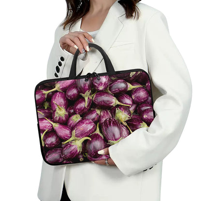Eggplant Print Laptop Sleeve With Handle