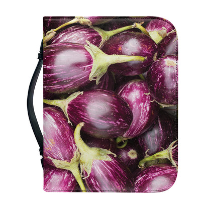Eggplant Print Leather Bible Cover