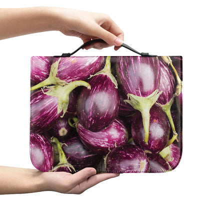 Eggplant Print Leather Bible Cover