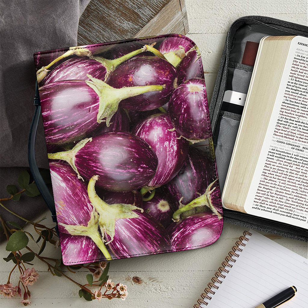 Eggplant Print Leather Bible Cover