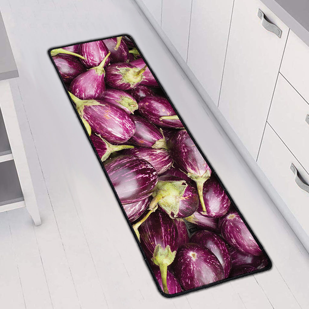 Eggplant Print Long Kitchen Mat