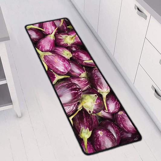 Eggplant Print Long Kitchen Mat