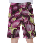 Eggplant Print Men's Beach Shorts