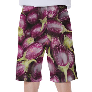 Eggplant Print Men's Beach Shorts