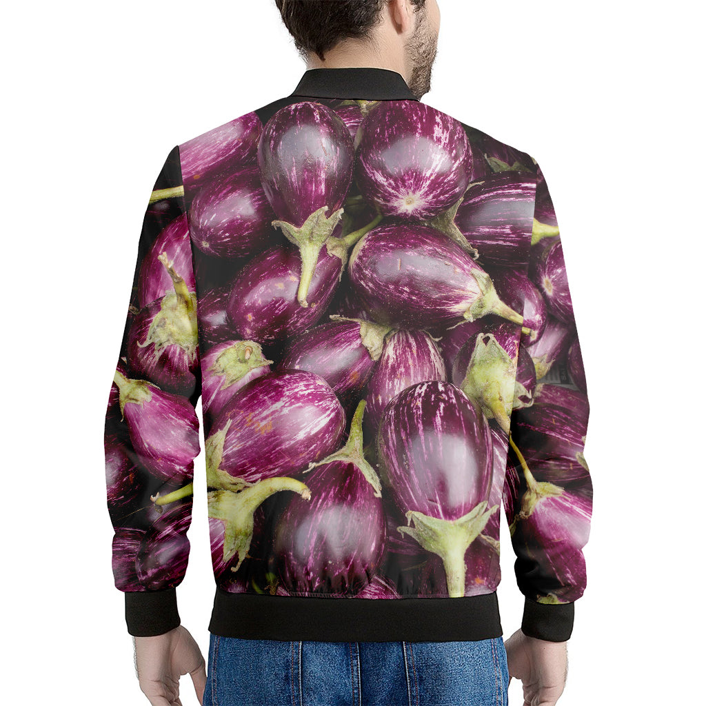 Eggplant Print Men's Bomber Jacket