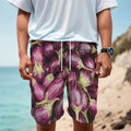 Eggplant Print Men's Cargo Shorts